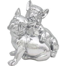 Lesser & Pavey Silver Art Twin French Bulldog British Designed Ornament - Home Decor Animal Ornaments For All Homes or Offices - Decorative Home Accessories For All Types of Homes