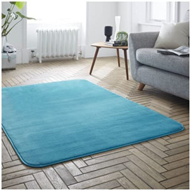 GC GAVENO CAVAILIA Velvet Rugs Living Room, Soft & Fluffy Carpet Mat, Washable Rug For Bedroom, Teal