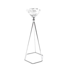 CIAL LAMA Decorative Diamond Silver Crystal Candle Holder Elegant 25 cm