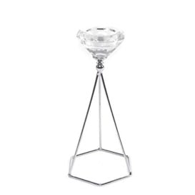CIAL LAMA Decorative Diamond Silver Crystal Candle Holder Elegant 20 cm