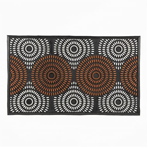 MUD STOPPER Front Door Mat Outside - Rubber Door Mat, Heavy Duty and Waterproof, Outdoor Mats for Front Door - Durable Outdoor Entrance Mats (Washable and Non Slip Mat) Door Mat Outdoor… (Circles)