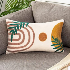 Merrycolor 1Pcs Boho Lumbar Cushion Covers, Throw Pillow Covers Cushions with Invisible Zipper, Pillow Cover for Sofa Couch Home Bedroom (Style a, 30x50cm)