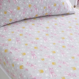 Bedlam - Pink Ballet Bed Sheets - Pink Cot Baby Fitted Sheet (120 x 60 x 15cm) - Pink Hearts & Crowns Duvet Cover - Girls/Baby Cot Bed Sheets - Ballet Dancer Collection