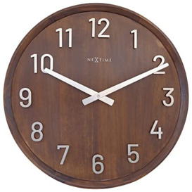NeXtime Wall Clock, Wood, Brown, One Size