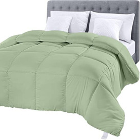 Utopia Bedding Comforter Duvet Insert - Quilted Comforter with Corner Tabs - Box Stitched Down Alternative Comforter (Queen, Sage Green)