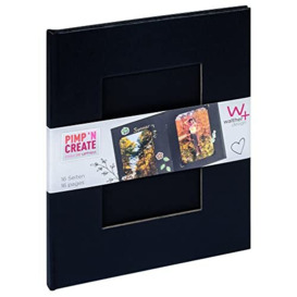 walther Design Photo Album Black 16,5 x 20 cm with Cover Cut-Out, PIMP AND CREATE FA-090-B
