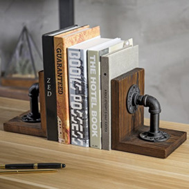 MyGift Decorative-bookends, Brown, One Size