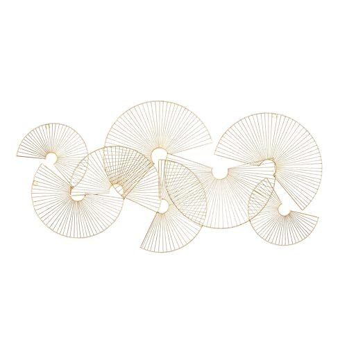 "CosmoLiving by Cosmopolitan Metal Sunburst Half Moon Wall Decor, 45"" x 2"" x 22"", Gold"