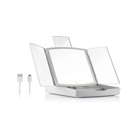 InnovaGoods Panomir 3 in 1 Foldable LED Mirror with Makeup Organizer