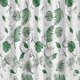 mumbi Monstera Shower Curtain 180 x 200 cm Bath Curtain Replacement Curtain 180 x 200 cm