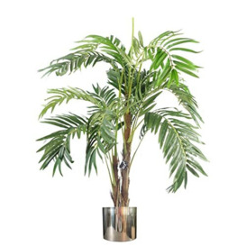 Leaf Large Artificial Palm Tree, Natural Silver, 120cm