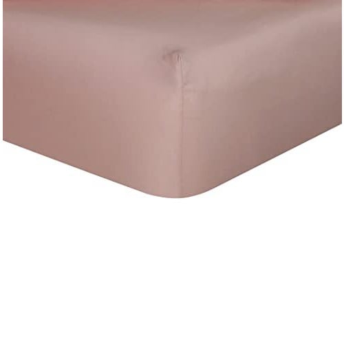 Sleepdown Plain Bamboo Fitted Sheet Soft Warm Cosy & Breathable Comfortable Bedding Bottom Sheets 32cm Extra Deep Pockets - Blush Pink - Double