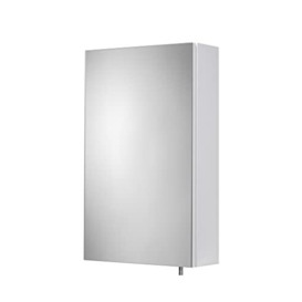 Croydex Dawley White Bathroom Mirror Cabinet, Wall Mounted Bathroom Cabinet with Mirror, Pre-Assembled & All Fixings Included, with Easy Hang 'n' Lock Installation, Soft Close Hinges, 67x40x11.9cm