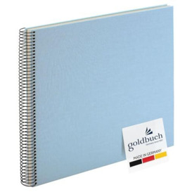 goldbuch Bella Vista 25 829 Spiral Album Sky Blue Photo Book 35 x 30 x 2.8 cm Photo Album 40 White Pages Picture Album Cover Linen Photo Album Landscape Photo Book Sky Blue