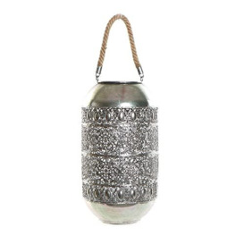 DKD Home Decor Candle Holder Silver Metal Rope (20 x 20 x 39 cm)