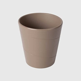 La Briantina Rigato Design Ceramic Flower Vase, Conical, 14 x ø9 cm, Taupe