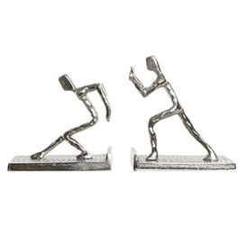 DKD Home Decor Silver Standard Bookends