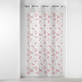 Douceur d'Intérieur, Red Eyelet Curtain 140 x 240 cm Sandblasted Embroidered Hoops