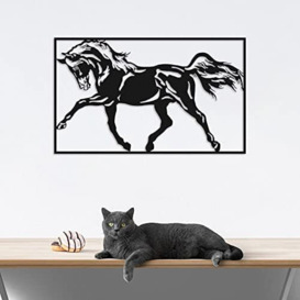 Horse Metal Wall Decor, Metal Wall Decor, Art Work, Wall Art, Metal Art, Wall Decoration, Home Metal Decor, Home Art, Gift, Black, Dimension (75 x 45 cm)