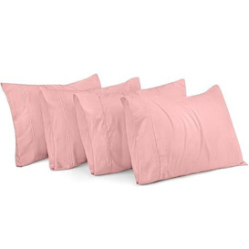Utopia Bedding Queen Pillowcases - 4 Pack - Envelope Closure - Soft Brushed Microfiber Fabric - Shrinkage and Fade Resistant Pillow Covers Queen Size 20 X 30 Inches (Queen, Pink)