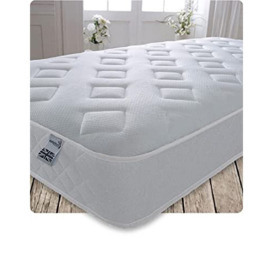 Starlight Beds Essentials Jump n Tac King Size Memory Foam Mattress with Springs. 7.5 Inch Hybrid 5ft Budget Mattress. Soft Mattress, Grey Border (150 x 200 x 19 cm)