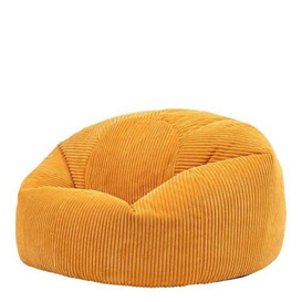 icon Kingston Large Bean Bag, Jumbo Cord Bean Bag, Ochre Yellow, Bean Bag chair for Adults with Filling Included, Comfortable Lounging Chair for All Ages