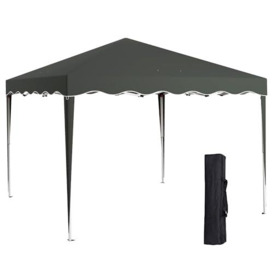 Outsunny 3x3(m) Pop Up Gazebo Canopy, Foldable Tent with Carry Bag, Adjustable Height, Wave Edge, Garden Outdoor Party Tent, Grey