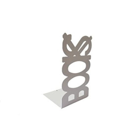 Volcano Books bookend in white painted steel