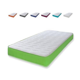 Extreme Comfort Cooltouch Colours Coral Green Wave Hybrid Memory Foam & Pinna-Coil Innerspring Mattress With Coral Green Border 18cms Deep, 4ft Small Double 120cmx190cm
