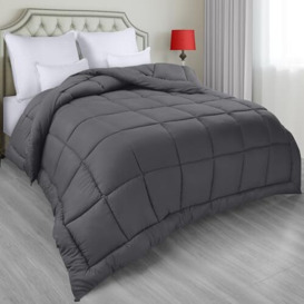 Utopia Bedding All Season Down Alternative Bed Comforter King Size Duvet Insert, Grey Comforter with Corner Tabs, Machine Washable
