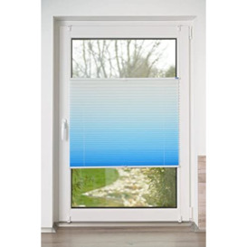 K-home Klemmfix 140140-8 Pleated Blind Colour Gradient Ice Blue 110 x 130 cm