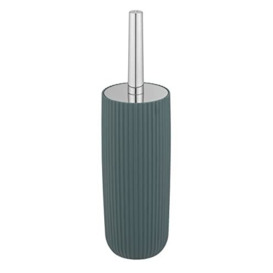 WENKO Agropoli toilet brush set, dark green, closed WC brush holder made of high-quality plastic with sculptural design and textured surface, BPA-free, hygienic toilet brush, Ø 10 x 36.5 cm