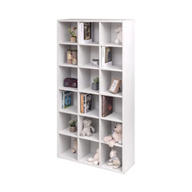 Iris Ohyama, Shelf book case/Book shelf unit with 18 cases/book shelves/Bookcase/Wood Cube Bookcase, Solid Wood,Vertical,Ajustable shelves, Office,Living Room - Book Shelf - BKS-1890 - White Oak