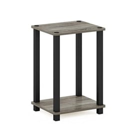 Furinno End, Side Table, Nightstand, Small, French Oak/Black, 1-Pack