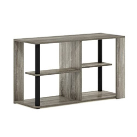 Furinno Coffee Table with Shelves, French Oak/Black, 29.7 (D) x 80 (W) x 46.7 (H) cm