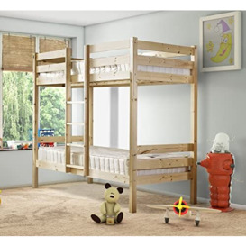 STRICTLY BEDS&BUNKS Bunk bed, heavy duty, solid pine, 3ft single (with two 15cm thick sprung mattresses)