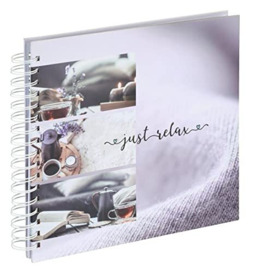 "Hama ""Relax"" Spiral Photo Album (Holidays, Birthdays, Christenings, 28 x 24 cm, 50 White Pages to Customise and Stick Up to 100 10 x 15 cm Photos) Multicoloured Just Relax"