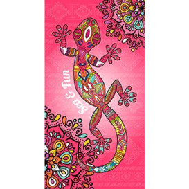 Miracle Home. Salamander Microfibre Towel, 100% Polyester, 75 x 145 cm, Pink 11809