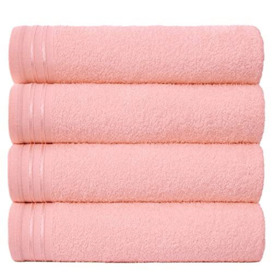 GC GAVENO CAVAILIA Large Towels Bath Sheet - Highly Absorbent Egyptian Cotton Towel Set - 4 Pack Extra Soft Blush Pink - Quick Dry Sheets - 450 GSM Washable Towels, 75X135 Cm