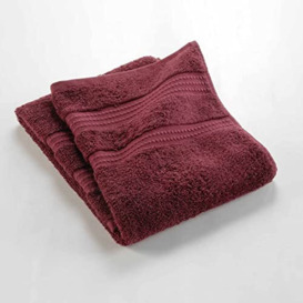 Douceur d'Intérieur, Hand Towel 50 x 90 cm Burgundy, 100% Cotton, Organic Excellence