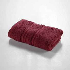 Douceur d'Intérieur, Guest Towel 30 x 50 cm Burgundy, 100% Cotton, Excellence Bio