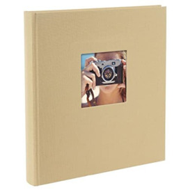 goldbuch Bella Vista Aqua 27 846 Photo Album with Picture Cut-Out, Memory Album 30 x 31 cm, Photo Album 60 Black Pages with Glassine Dividers, Linen Photo Book, Light Blue Cover
