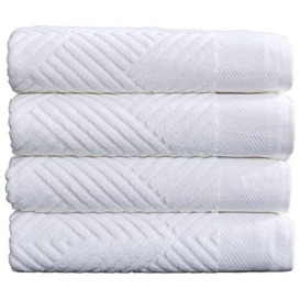 "Simpli-Magic 100% Cotton Soft Bath Towels Set - Quick Dry and Highly Absorbent, Textured Bath Towels 27"" x 54"" (4 Pack)"