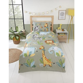 Rapport Home Rumble In The Jungle Kids Duvet Set (Single), Green