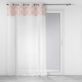 Douceur d'Intérieur, Eyelet Curtain 140 x 240 cm Pink Sandblasted Top Velour Printed Gold Tan