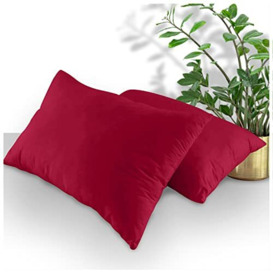 GC GAVENO CAVAILIA Housewife Pillowcases 2 Pack, Breathable Standard Pillow Cases, Plain Covers With Envelop Closure, Red, 74X48 Cm, 708667, 2 X Pillow Case