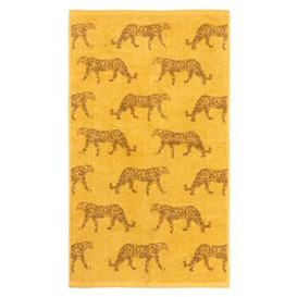 furn. Leopard Hand Towel, Cotton, Gold, 50 x 85cm