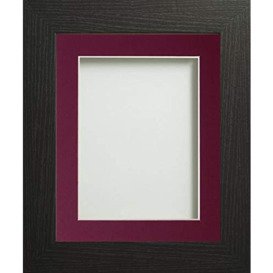 Frame Company Watson Black Picture Photo Frame fitted with Perspex, 12x10 inch with Plum Mount for image size 10x8 inch