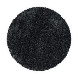 Muratap Pearl Soft Rug - High Pile Rug Extra Soft for Living Room, Bedroom, Children's Room, Hallway Modern Decoration - Size: 120 cm - Colour: Anthracite - Round - Colour: Anthracite