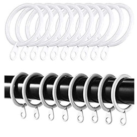 Metal Curtain Ring 40mm White Curtain Pole Rings Sliding Eyelet Rings Hanging Rings for Curtains and Rods Pack of 12